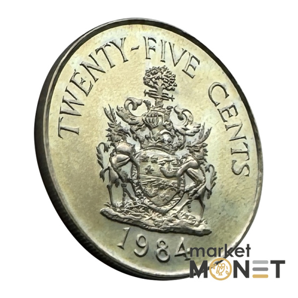 Монета 25 центів 1984 Бермудські Острови Королева Єлизавета II (4.15) Proof