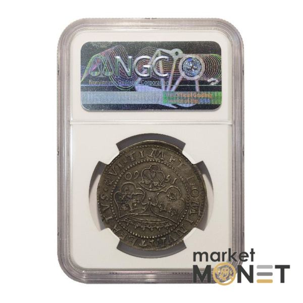 Срібна монета 1 марка 1560 Швеція в слабі AU 55