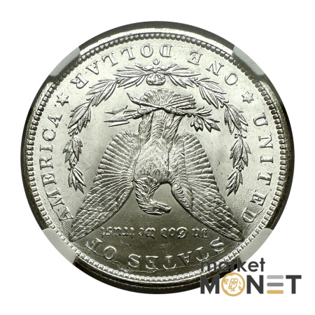 Срібна монета 1 долар 1899 р. США 900 долар Моргана монетний двіру "О" - Новий Орлеан (Луїзіана), в слабі MS 64