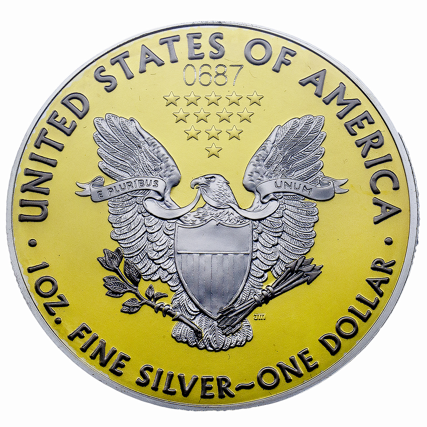 Набір двох монет 1 долар 2021 США 999 1 Oz Американський срібний орел (позолота)