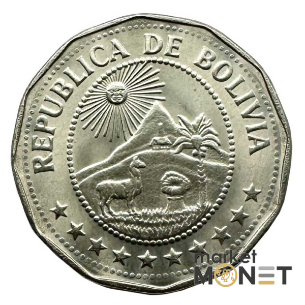 Монета 25 сентаво 1972 рік Болівія 3,5 г. (2)