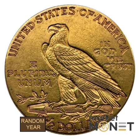 Золота монета 2,5 долара США 900 4,18 г. Голова Індіанця