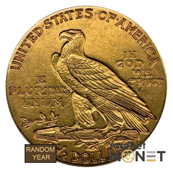 Золота монета 2,5 долара США 900 4,18 г. Голова Індіанця