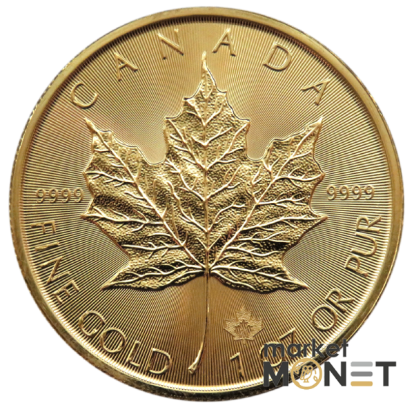 Золота монета 50 доларів Кленовий лист 2021 Канада
