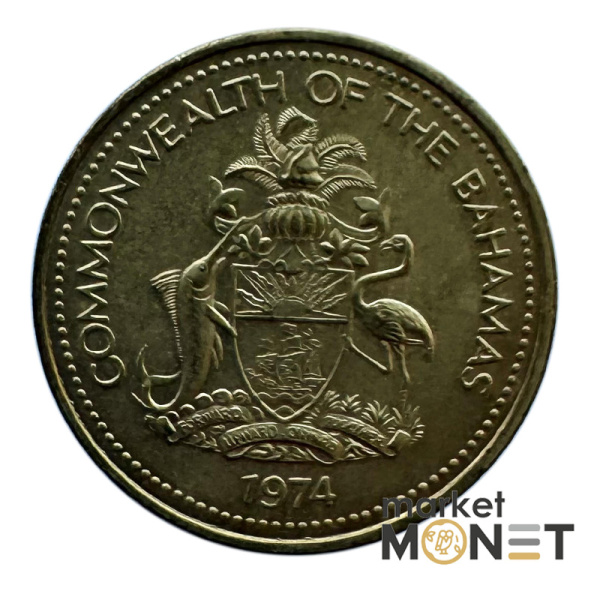 Монета 1 цент 1974 року Багамські острови Королева Єлизавета II (2)