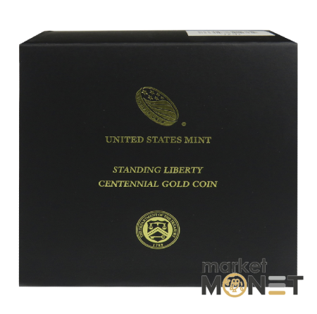 Золота монета 25 центів 2016 Стояча Свобода