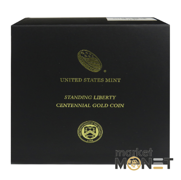 Золота монета 25 центів 2016 Стояча Свобода