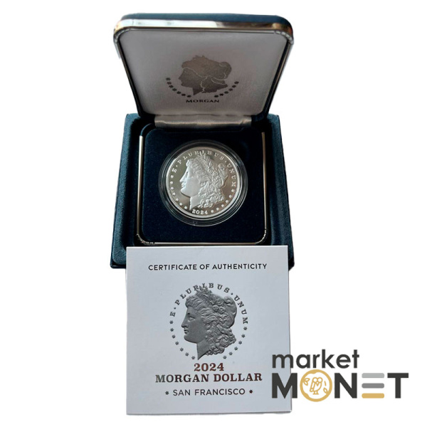 Срібна монета 1 долар 2024 рік, США. Morgan Dollar 2024