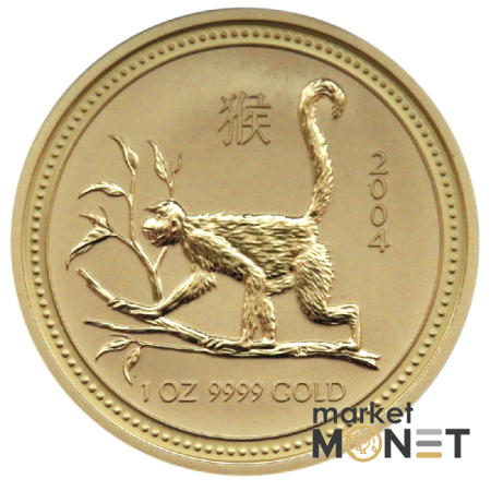 Золота монета "Рік Мавпи" Lunar 1 Series 100 доларів 2004 Австралія