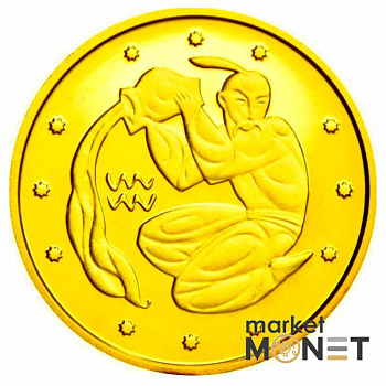 Золота монета 2 грн "Водолій" 2007 Україна