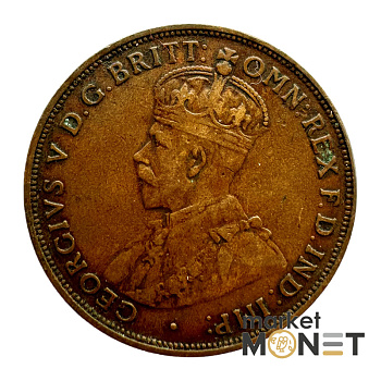Бронзова монета 1 пенні 1921 рік Австралія Король Георг V
