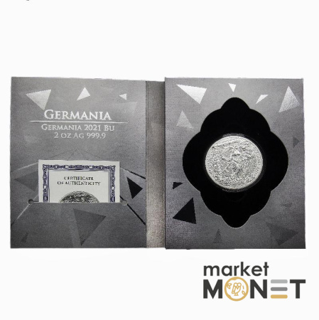 Срібна монета 10 марок 2021 Німеччина 999 2 Oz Германія