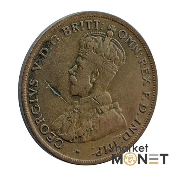 Бронзова монета 1 пенні 1924 рік Австралія Король Георг V