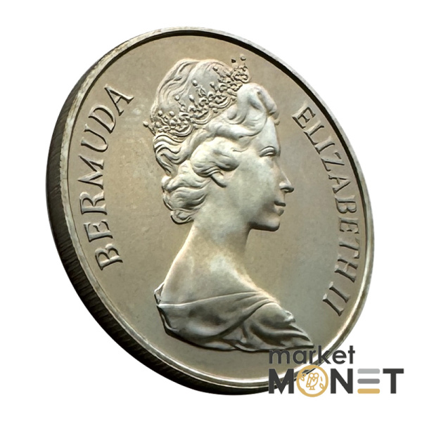 Монета 25 центів 1984 Бермудські Острови Королева Єлизавета II (4.22) Proof