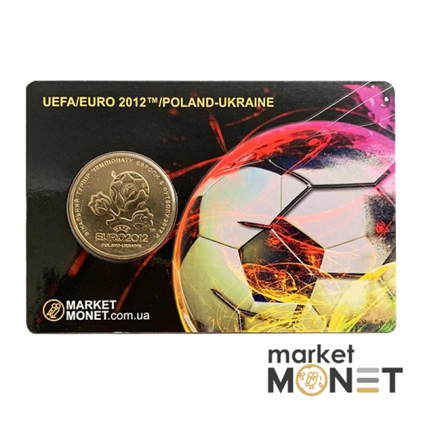 Монета 1 гривня 2012 Україна Присвячена фінальному турніру Європи з футболу 2012 р.  у сувенірній упаковці