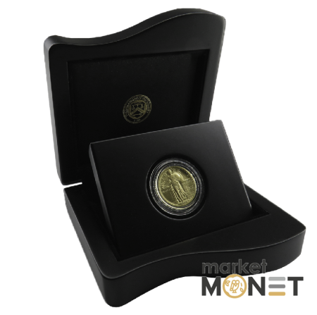 Золота монета 25 центів 2016 Стояча Свобода