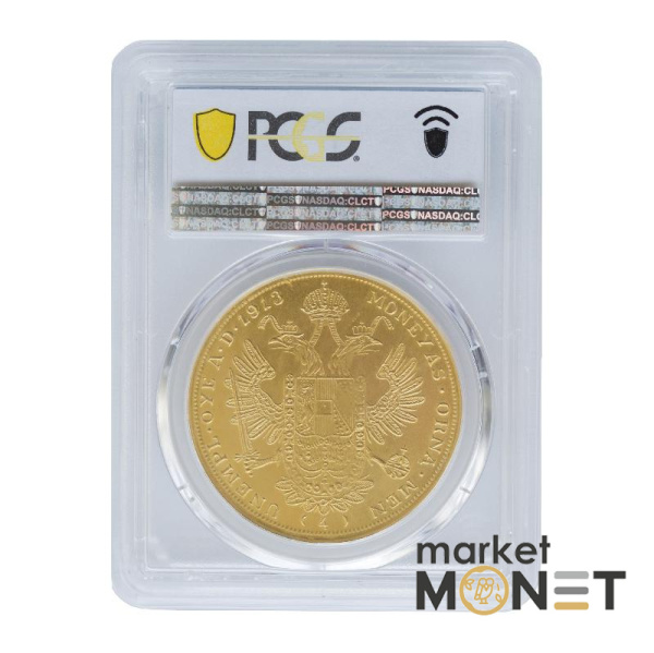 Золота монета 4 дукати (R) 1913 Єгипет в слабі MS 61