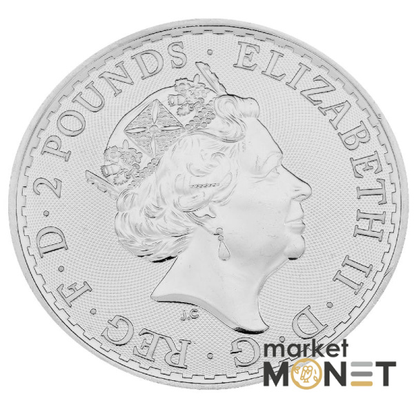 Срібна монета 2 фунти 2021 Великобританія 999 1 Oz Британія