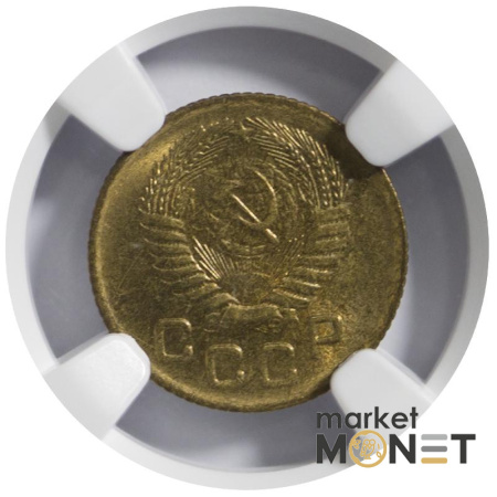 Монета 1 копійка 1956 СРСР в слабі MS 65