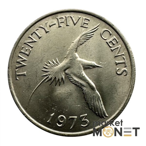 Монета 25 центів 1973 Бермудські Острови Королева Єлизавета II (№1)