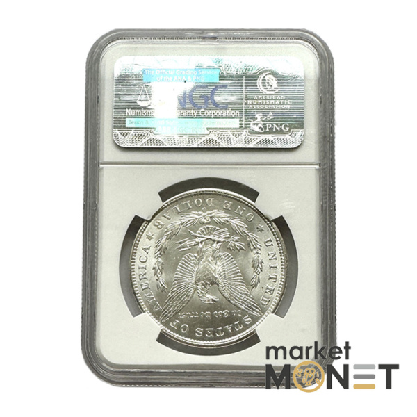 Срібна монета 1 долар 1900 США 900 долар Моргана, монетний двір "О" - Новий Орлеан (Луїзіана),в слабі MS 64