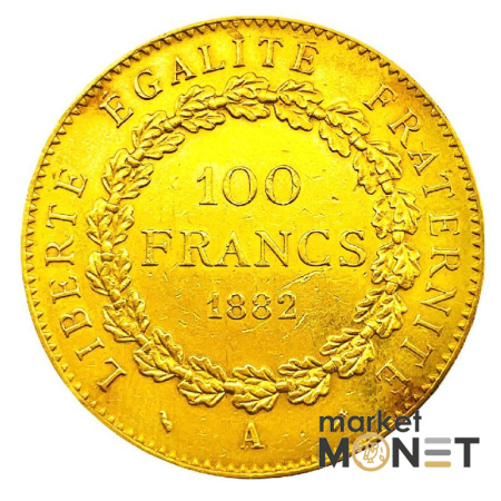 Золота монета 100 франків 1882 рік Франція