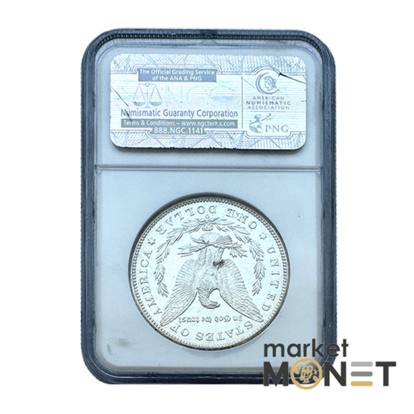 Срібна монета 1 долар 1899 США 900 долар Моргана монетний двіру "О" - Новий Орлеан (Луїзіана), в слабі MS 64 