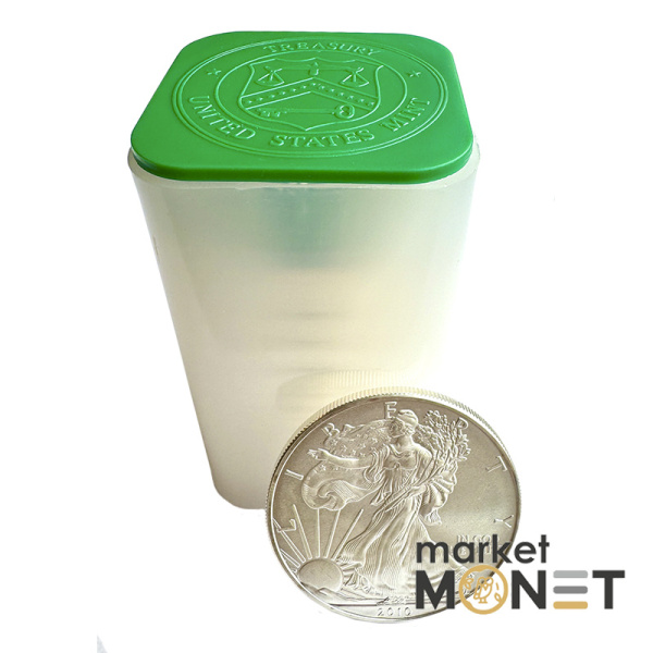 Туба 20 срібних монет 1 долар 2010 США 999 1 Oz Американський орел