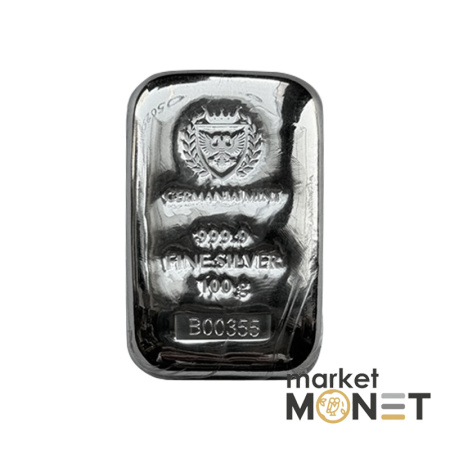 Срібний злиток 100 грам 