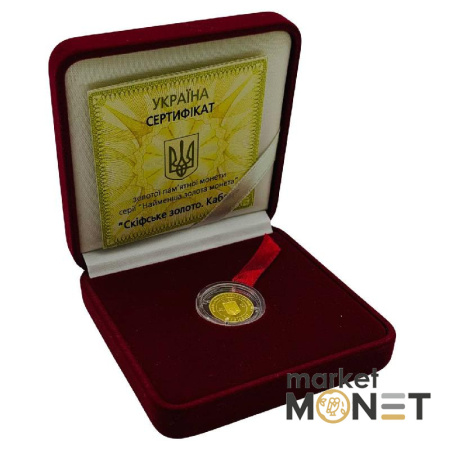 Золотая монета 2 грн "Скифское золото" Кабан  2009 г. Украина