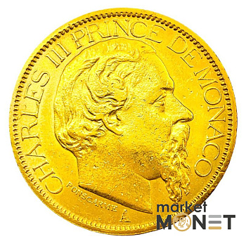 Золота монета 100 франків 1884 р. Монако