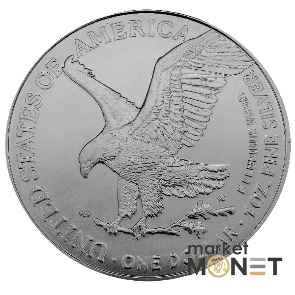 Срібна монета 1 долар 2021 США 999 1 Oz Американський орел