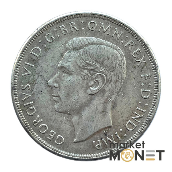 Срібна монета 1 крона 1937 рік Австралія 925 №2