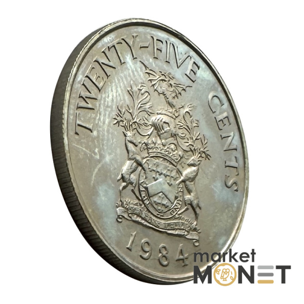 Монета 25 центів 1984 Бермудські Острови Королева Єлизавета II (4.19) Proof