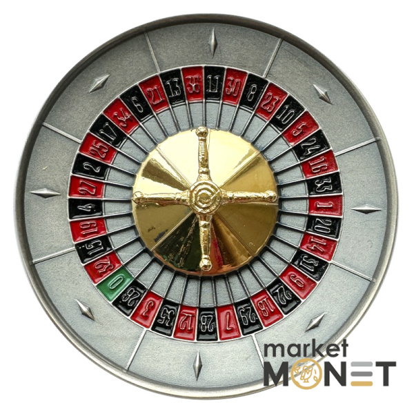 Срібна монета 7 доларів 2023 рік Ніуе 999 3 oz  ROULETTE