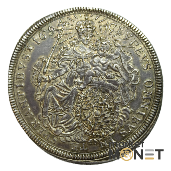 Срібна монета 1 талер 1694 року Баварія Німеччина