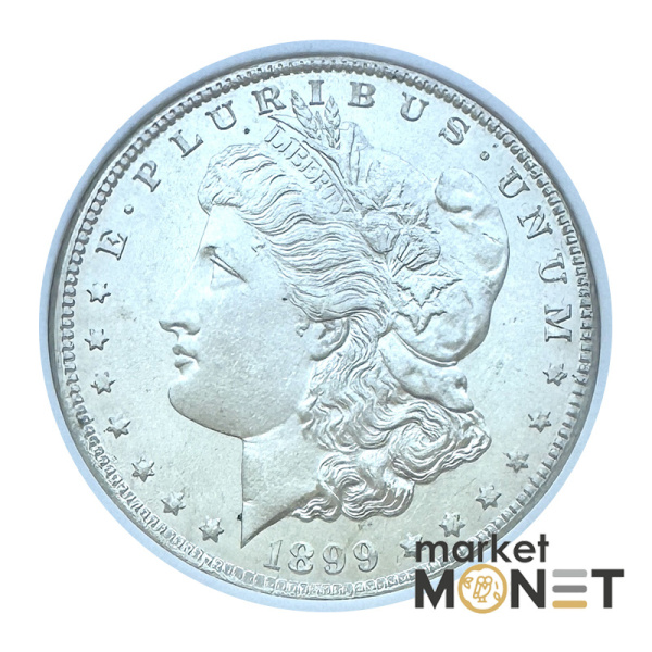 Срібна монета 1 долар 1899 США 900 долар Моргана монетний двіру "О" - Новий Орлеан (Луїзіана), в слабі MS 64 