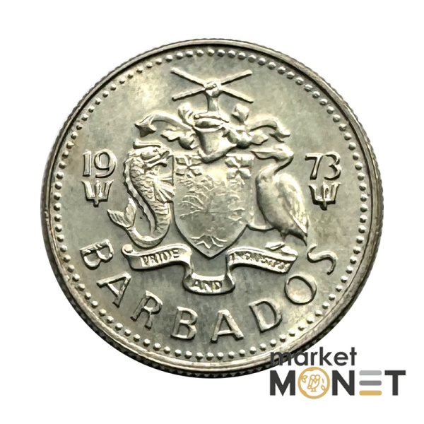 Монета 10 центів 1975 Барбадос (5.3)