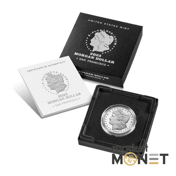 Срібна монета 1 долар 2023 рік, США. Morgan Silver Dollar 2023