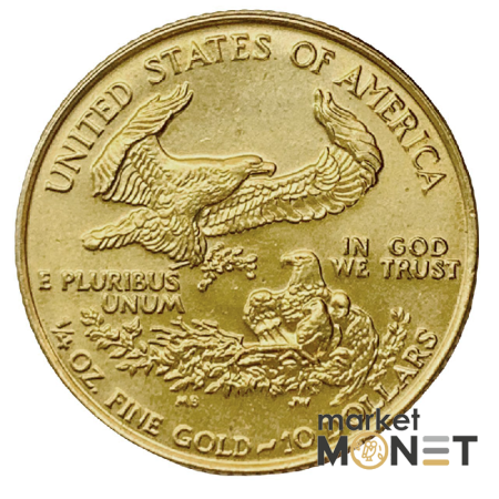 Золота монета 1/4oz Американський Орел 10 доларів 1991 США