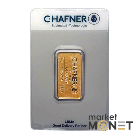 Золотий злиток 5 грам С.HAFNER