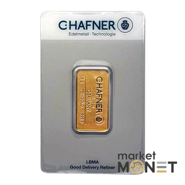 Золотий злиток 5 грам С.HAFNER