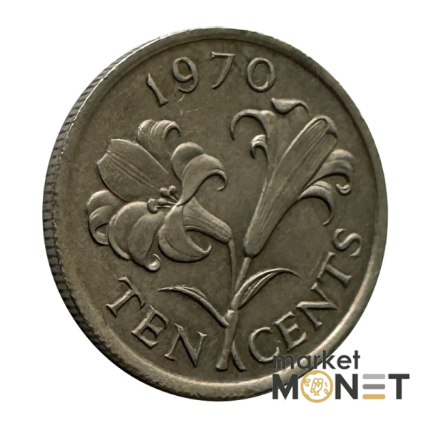 Монета 10 центів 1970 Бермудські Острови Королева Єлизавета II (4.18)