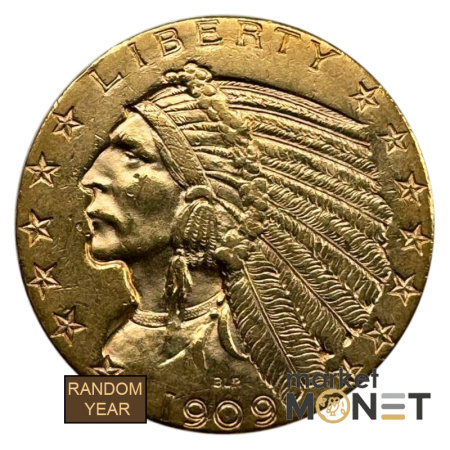 Золота монета 5 доларів США 900 8,35 г. Голова Індіанця