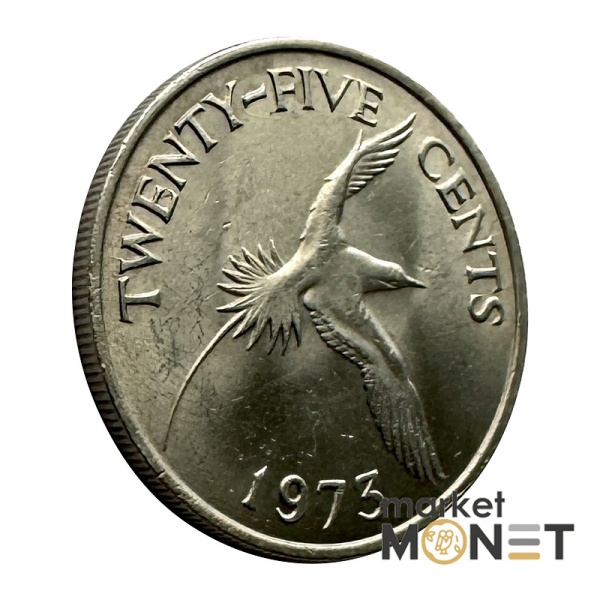 Монета 25 центів 1973 Бермудські Острови Королева Єлизавета II (№1)