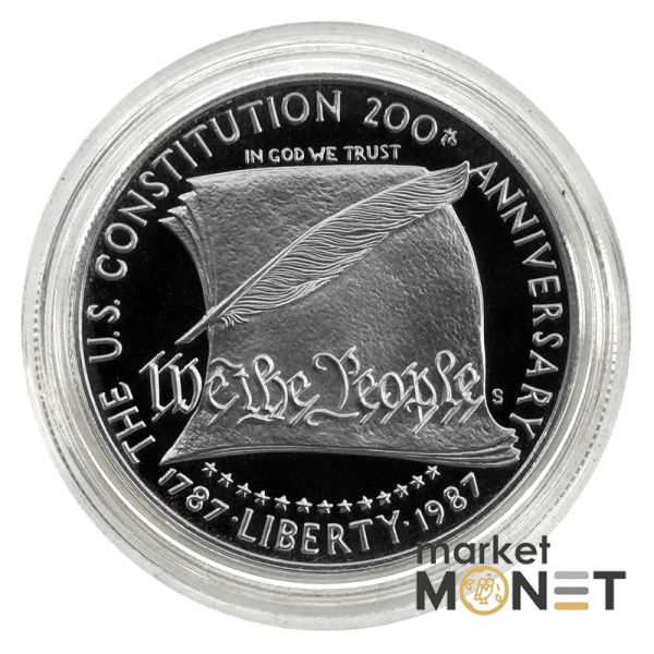 Срібна монета 1 долар 1987 900 26.73 р. 200 років Конституції (S) PROOF