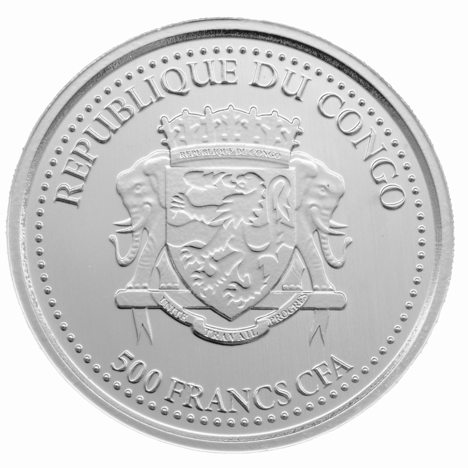 Срібна монета 500 франків 2021 Конго 999 1 Oz Горила