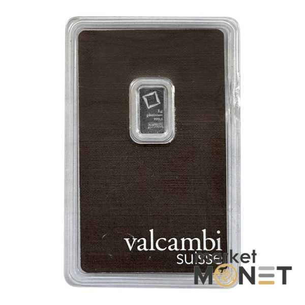 Платиновий злиток 1 грам  VALCAMBI suisse