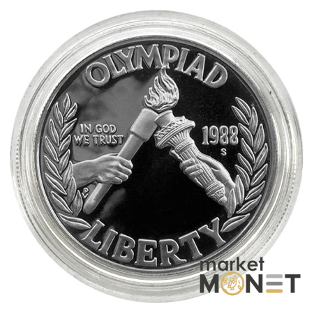 Срібна монета 1 долар 1988 900 26.73 г.XXIV Літні Олімпійські ігри, Сеул (S) PROOF
