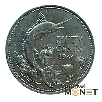 Монета 50 центів 1966 року Багамські острови Королева Єлизавета II 